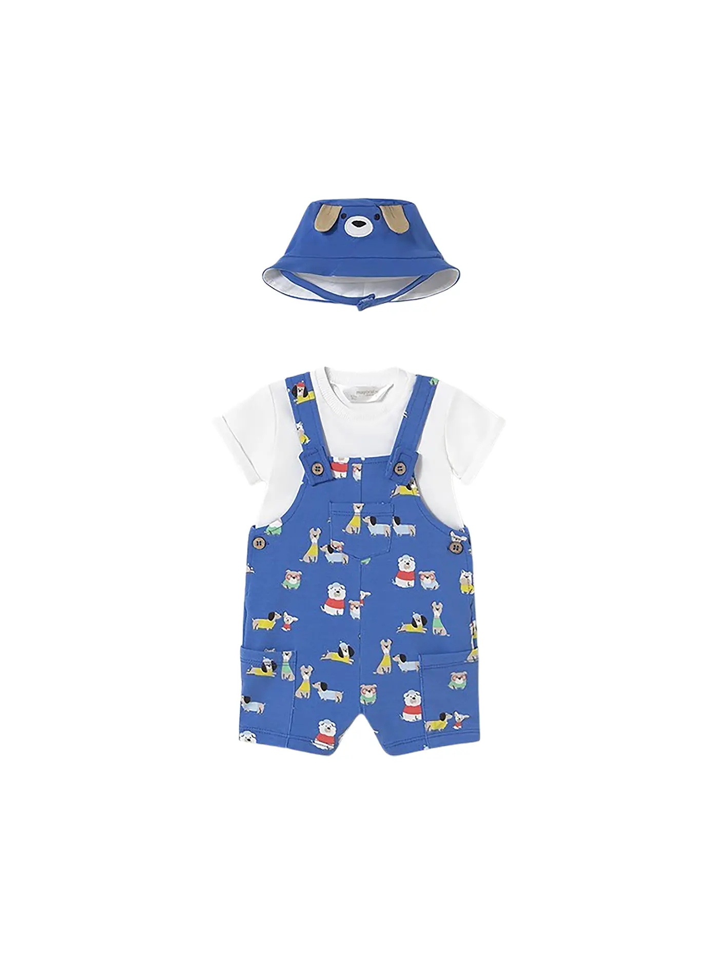 MAYORAL | Baby Set 3-teilig T-Shirt, Latzhose und Mütze | 